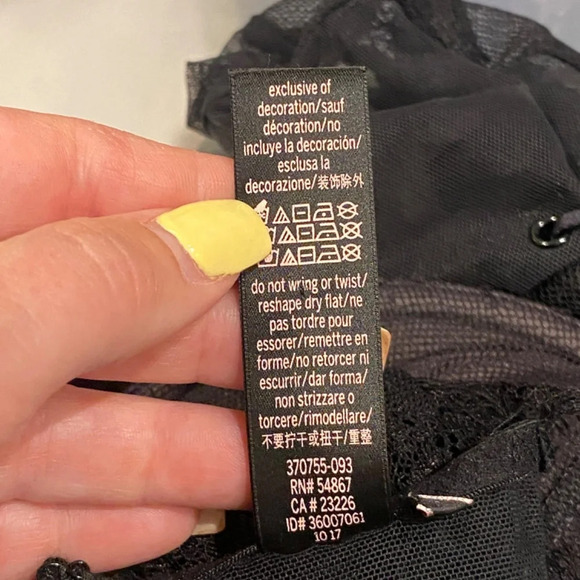 Victoria's Secret Lace short sleeve Bodysuit Black faux lace-up 16712 - Picture 13 of 14